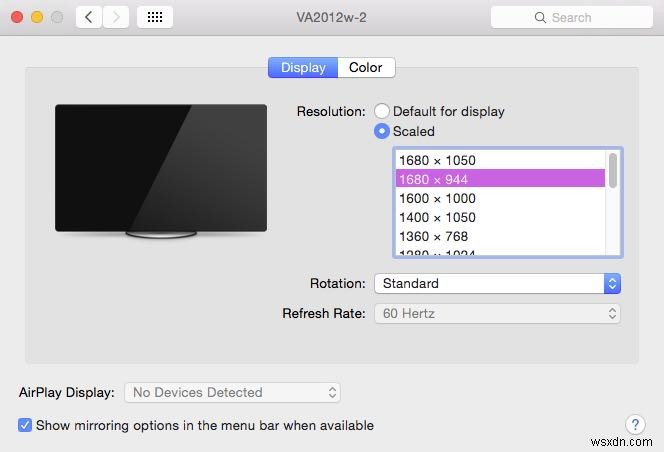 MacOSXでのディスプレイのカスタム解像度の設定 
