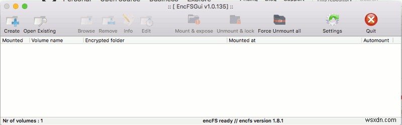 EncFSGuiを使用してMacOSXで暗号化されたフォルダを簡単に作成してマウントする 