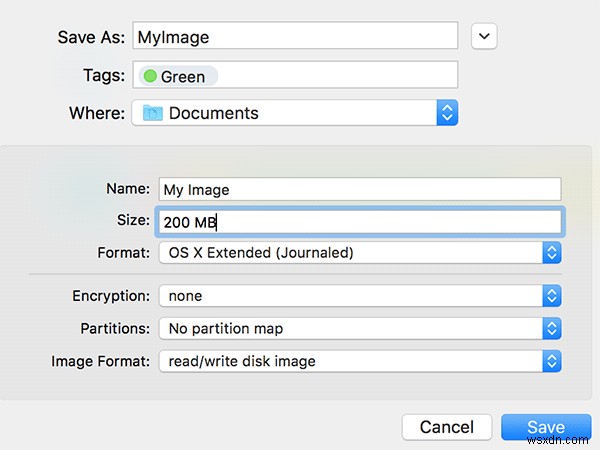 Macで空のディスクイメージを作成する方法 