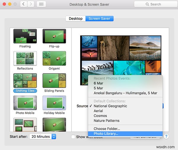 Macでスクリーンセーバーとしてフォトライブラリを設定する方法 