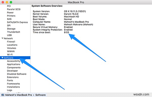 Macの稼働時間を見つける方法 