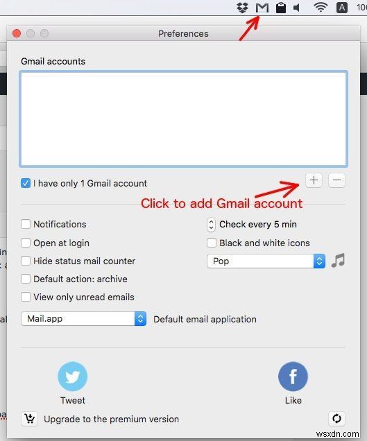 Mia for Gmail：MacのメニューバーからGmailにアクセスする 