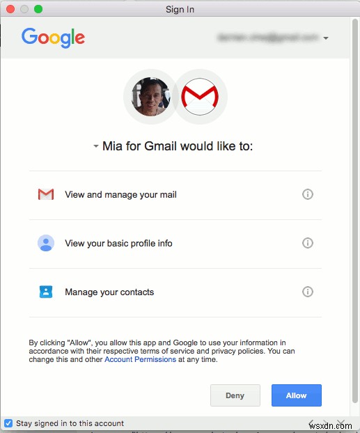 Mia for Gmail：MacのメニューバーからGmailにアクセスする 