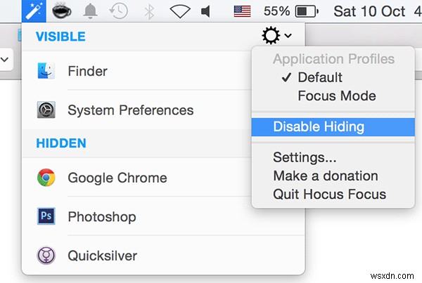 Macで非アクティブなWindowsを非表示にする方法 