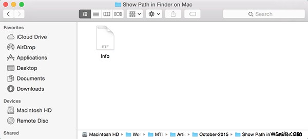 MacのFinderで現在のパスを表示する方法 