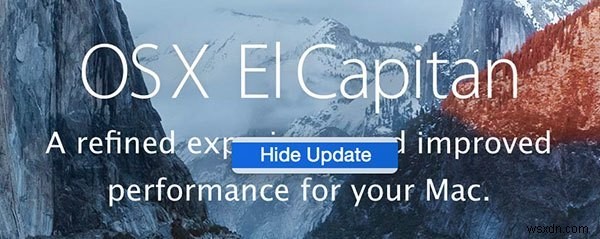 MacAppStoreでOSXElCapitanアップデートバナーを非表示にする方法 