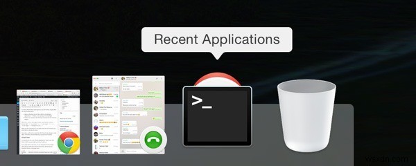 OSXのドックに最近のアイテムスタックを追加する方法 