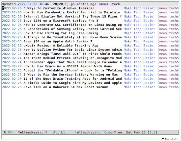 ElfeedでRSSにEmacsを使用する方法 