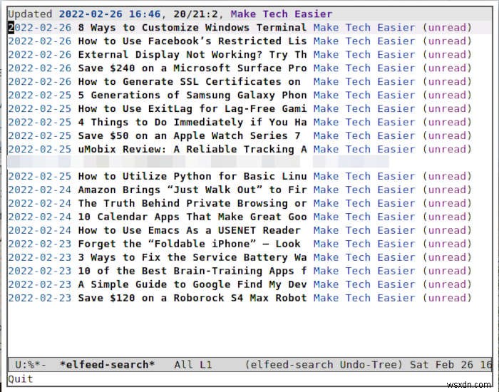 ElfeedでRSSにEmacsを使用する方法 