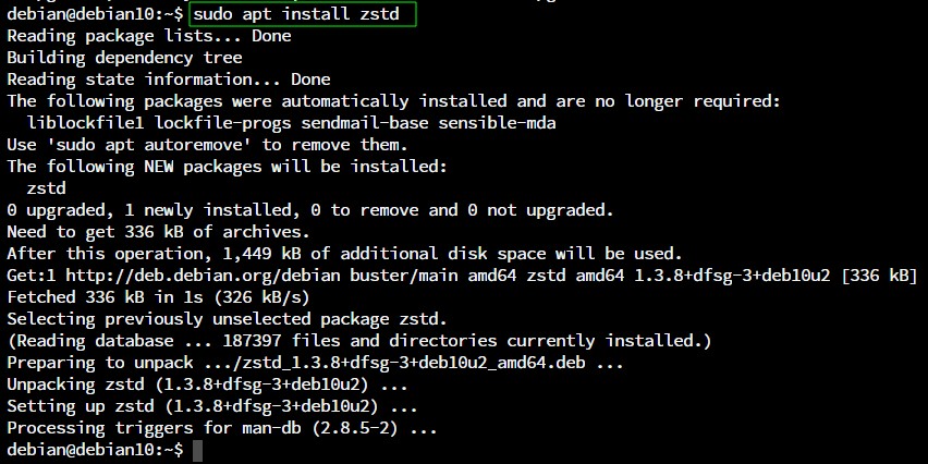 Linuxでzstdユーティリティを使用してファイルを圧縮する方法 