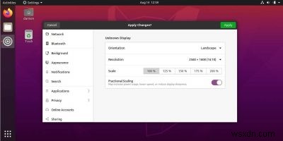 Ubuntu20.04で分数スケーリングを有効にする方法 