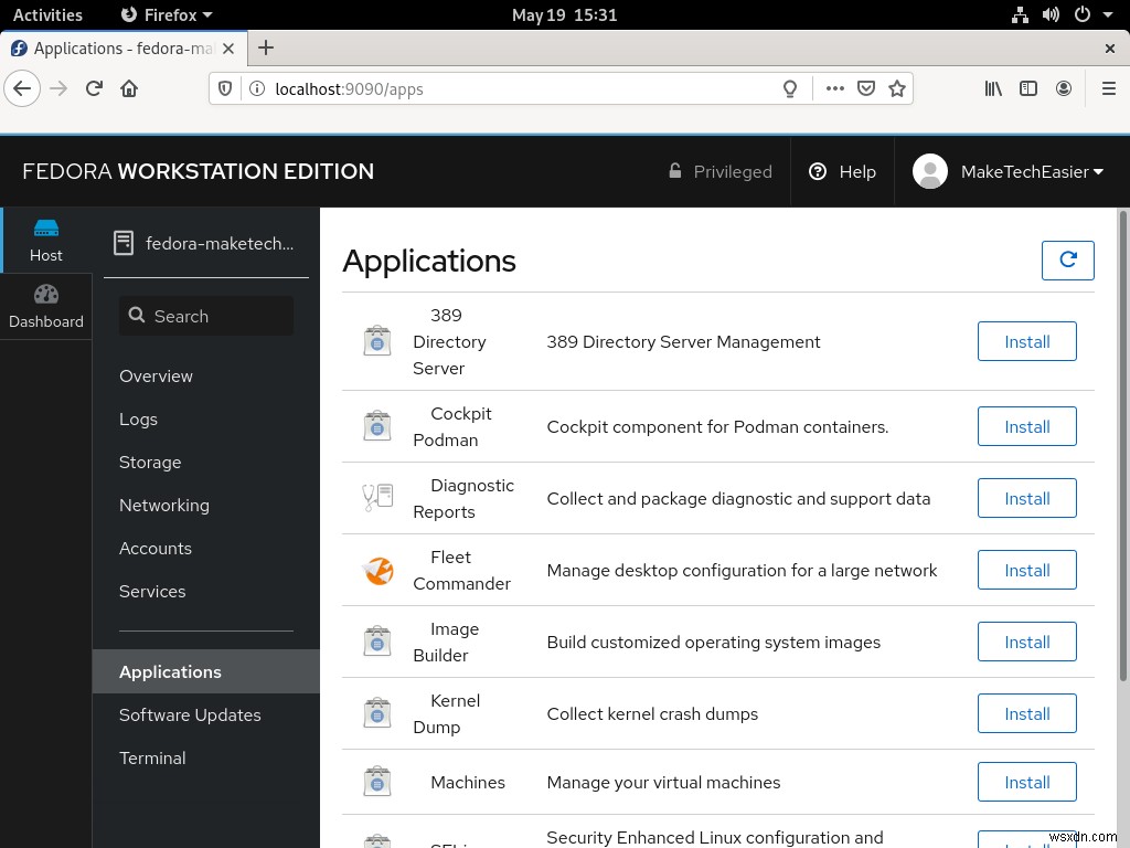 コックピットでLinuxシステムを管理する方法 