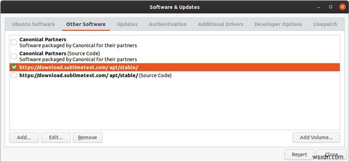 UbuntuのソフトウェアとアップデートでPPAを管理する方法 