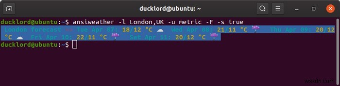 AnsiWeatherでターミナルから天気をチェックする方法 