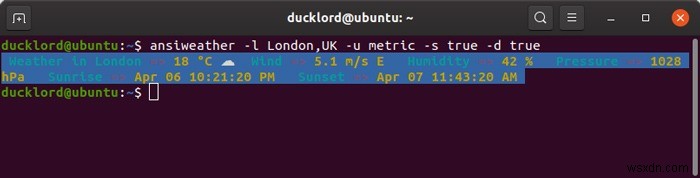 AnsiWeatherでターミナルから天気をチェックする方法 