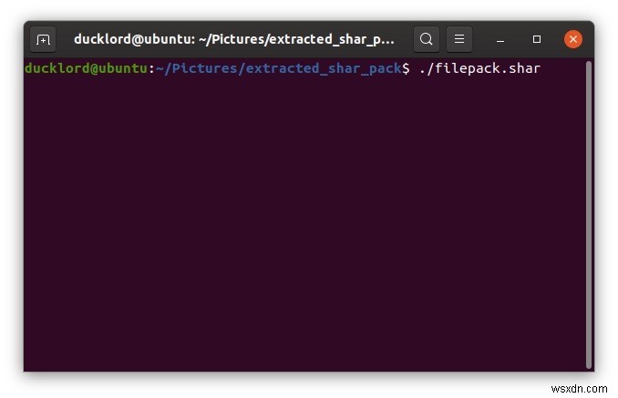 Linuxでsharを使用して自己解凍型アーカイブを作成する方法 