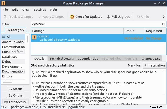 LinuxでQDirStatを使用してハードディスクストレージを検出およびクリーンアップする方法 