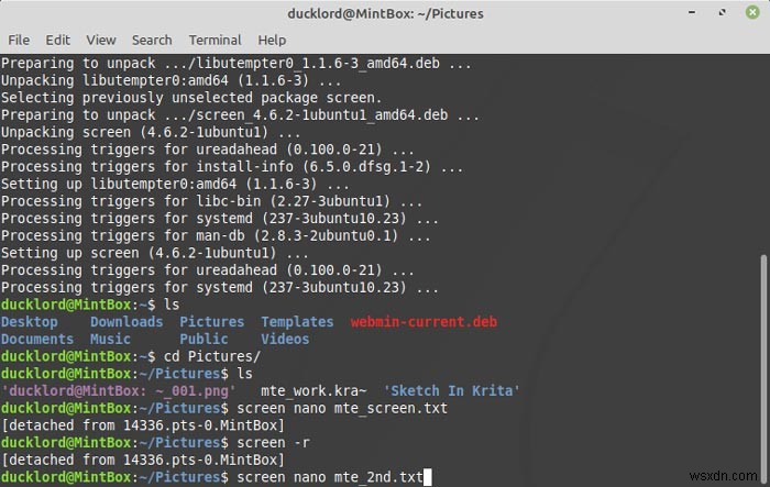 画面付きのLinuxターミナルでマルチタスクを実行する方法 