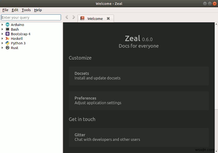 Zealを使用してコードドキュメントをオフラインで表示する方法 