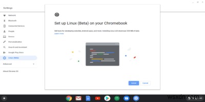 ChromebookでLinuxアプリモードを有効にする方法 
