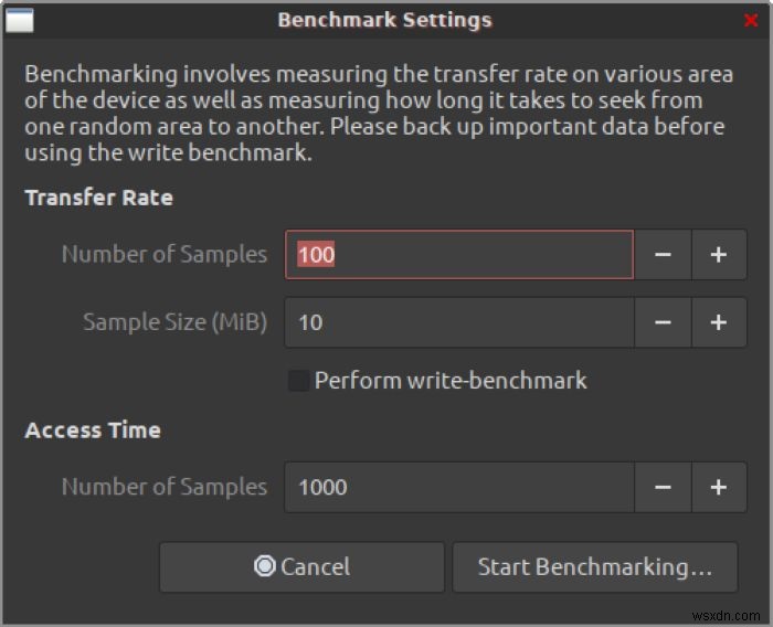 GnomeDiskユーティリティを使用してストレージデバイスをベンチマークする方法 