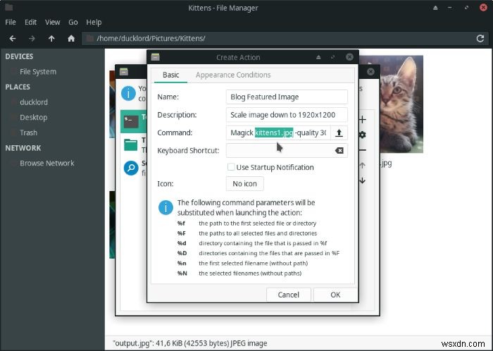 LinuxでThunarファイルマネージャーから画像を圧縮およびサイズ変更する方法 