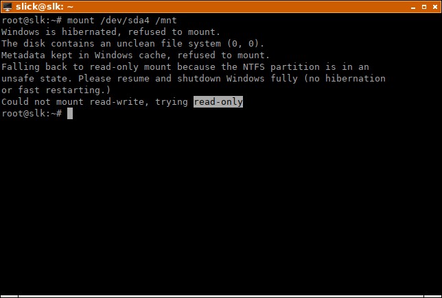 LinuxでWindowsパーティションに書き込む方法 