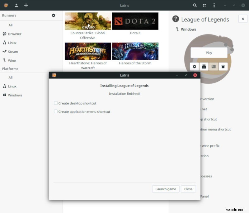 LinuxにLeagueofLegendsをインストールする方法 