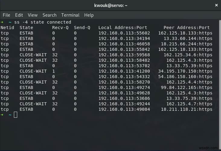 Linuxでssコマンドを使用してネットワーク接続を監視する方法 