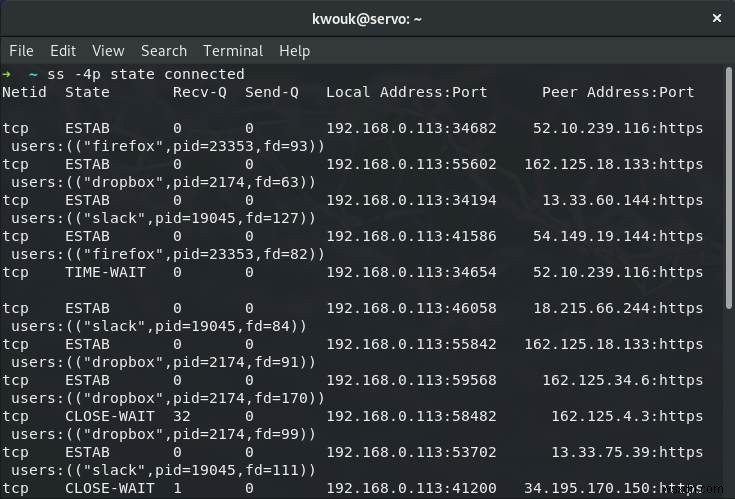 Linuxでssコマンドを使用してネットワーク接続を監視する方法 