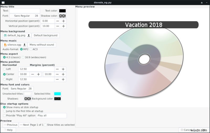 DevedeNGを使用してLinuxで書き込み可能なDVDイメージを作成する方法 