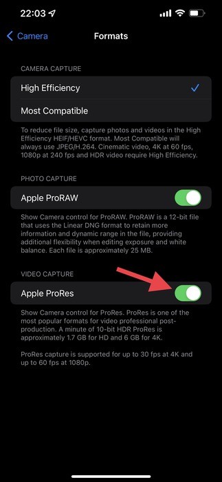 iPhone13ProでProResビデオを録画する方法 