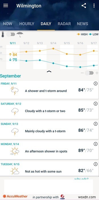 AndroidとiPhoneのための最高の天気アプリの10 