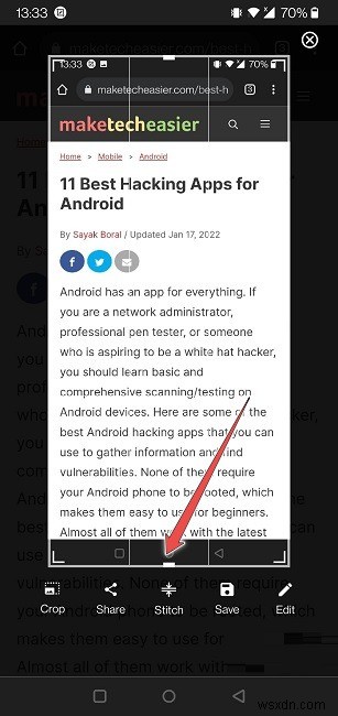 Androidデバイスでスクロールスクリーンショットを撮る方法 