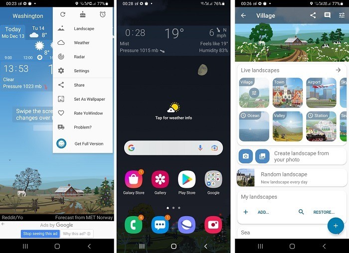 Android用の最高のライブ天気壁紙アプリの5 
