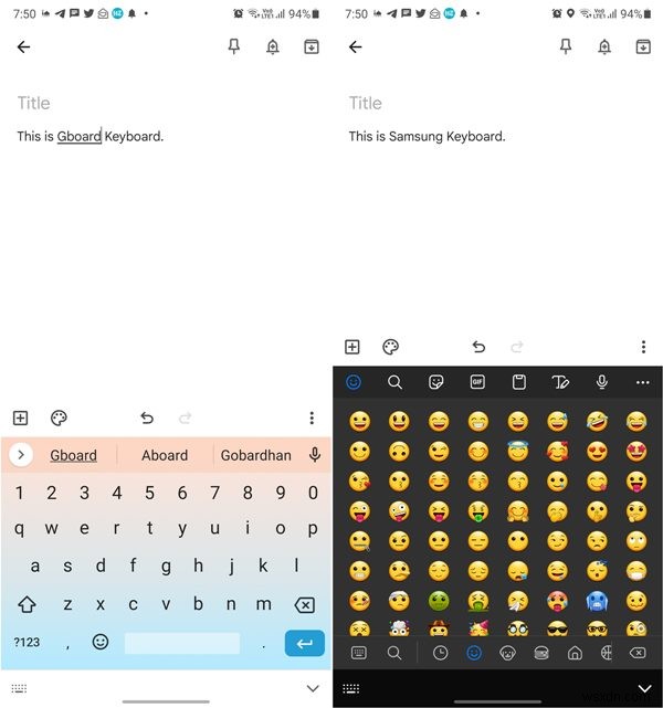 GboardとSamsungキーボードとSwiftKey：どちらが最適ですか？ 