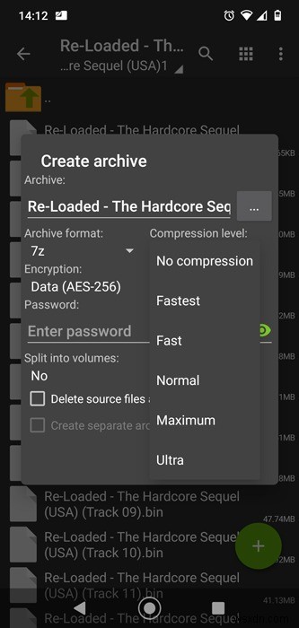 Androidでファイルを圧縮および解凍する方法（RAR、ZIP、7Z） 