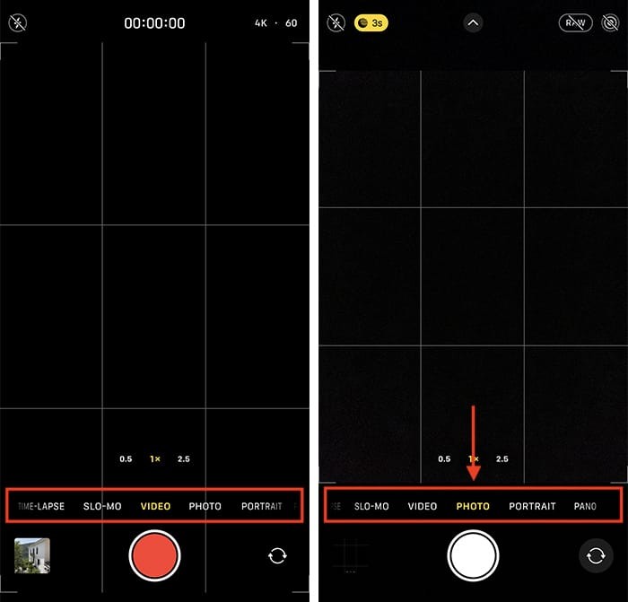 iPhoneカメラでタイマーを設定する方法 