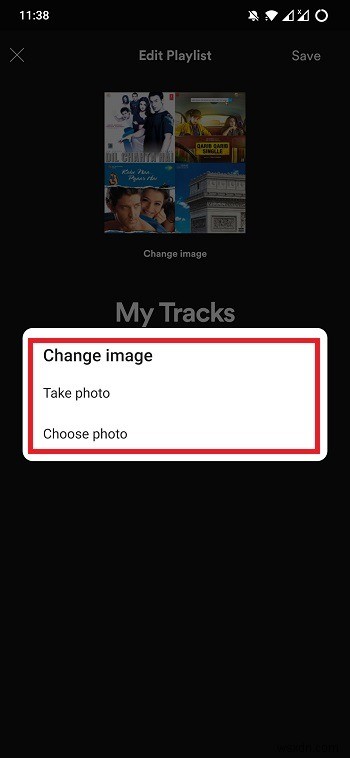 AndroidでSpotifyプレイリストの画像を変更する方法 