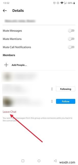 Instagramのグループに追加されないようにする方法 
