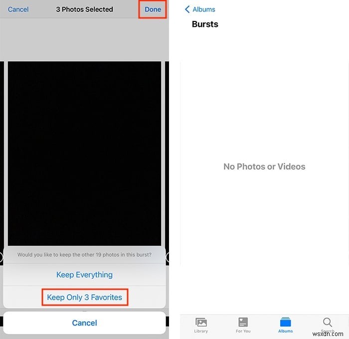 iPhoneで重複したバースト写真を削除する方法 