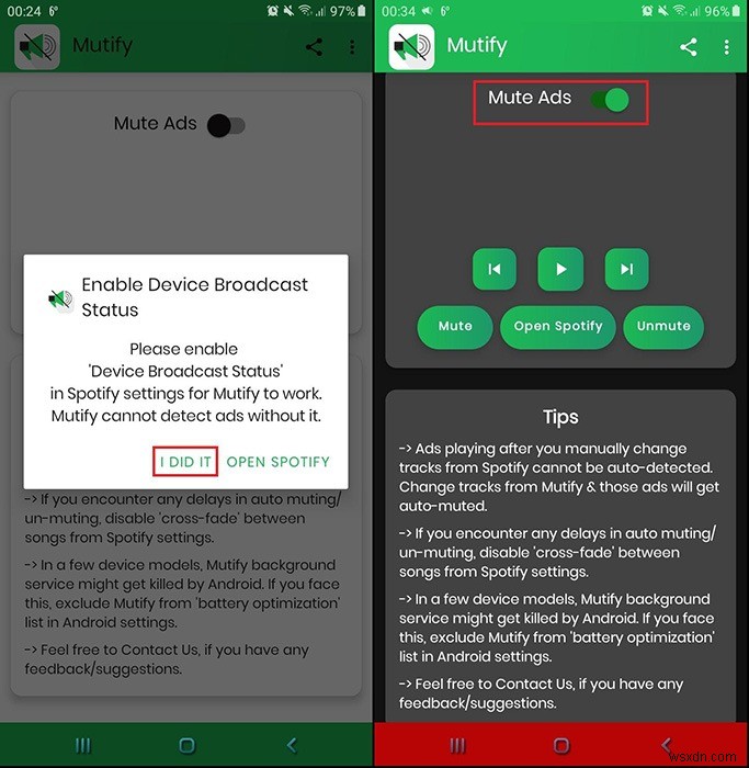 AndroidでSpotify広告をミュートする方法 