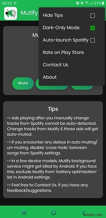 AndroidでSpotify広告をミュートする方法 