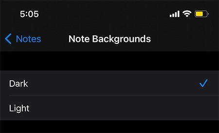 iOSでノートの背景色を変更する方法 