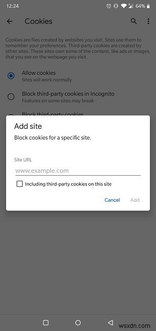 AndroidブラウザでCookieを有効にする方法 