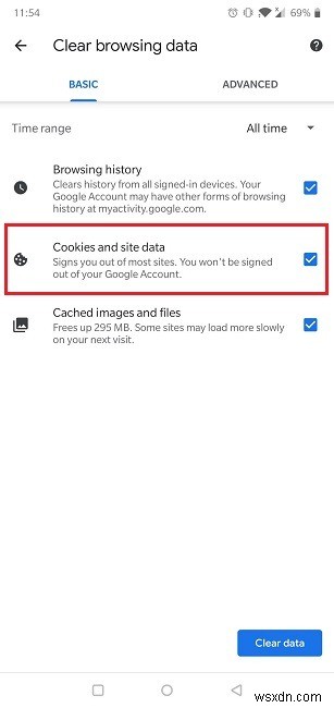 AndroidブラウザでCookieを有効にする方法 