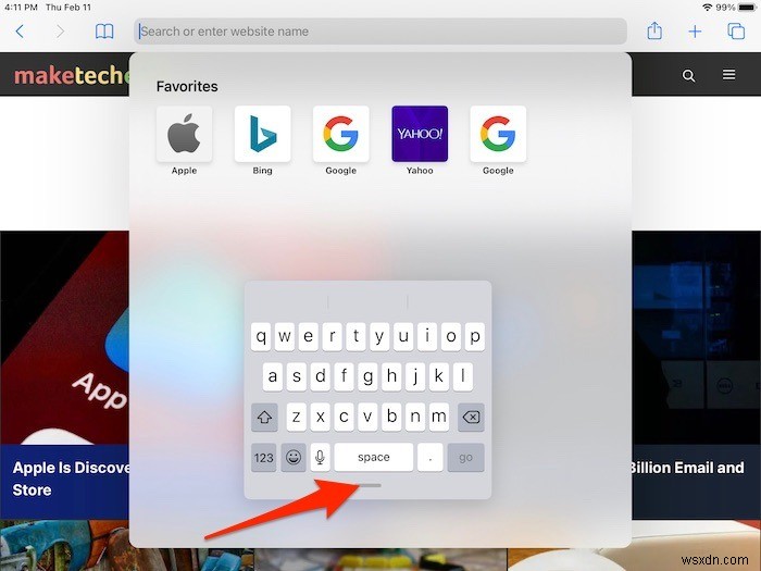 iPadでキーボードを分割および分割解除する方法 