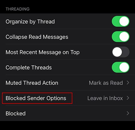 iOSでブロックされた送信者からメールを自動的に削除する方法 