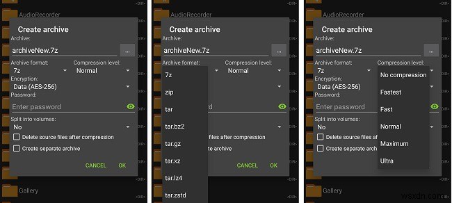 ZArchiverを使用してAndroidでファイルを圧縮および抽出する方法 