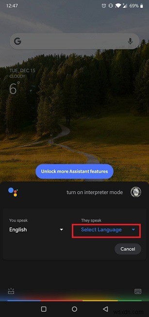 AndroidでGoogleアシスタントの通訳モードを使用する方法 
